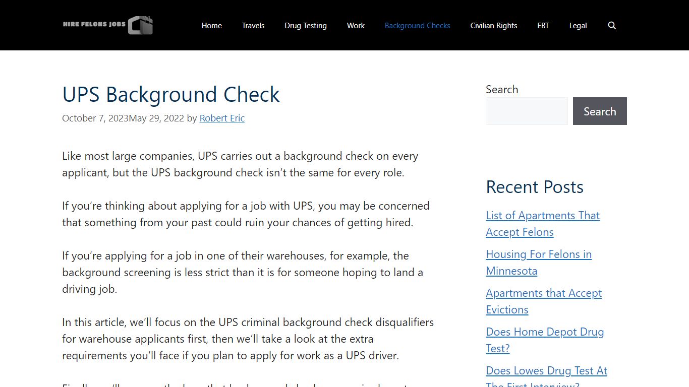 UPS Background Check Disqualifiers 2023 - How It Works - Hire Felons